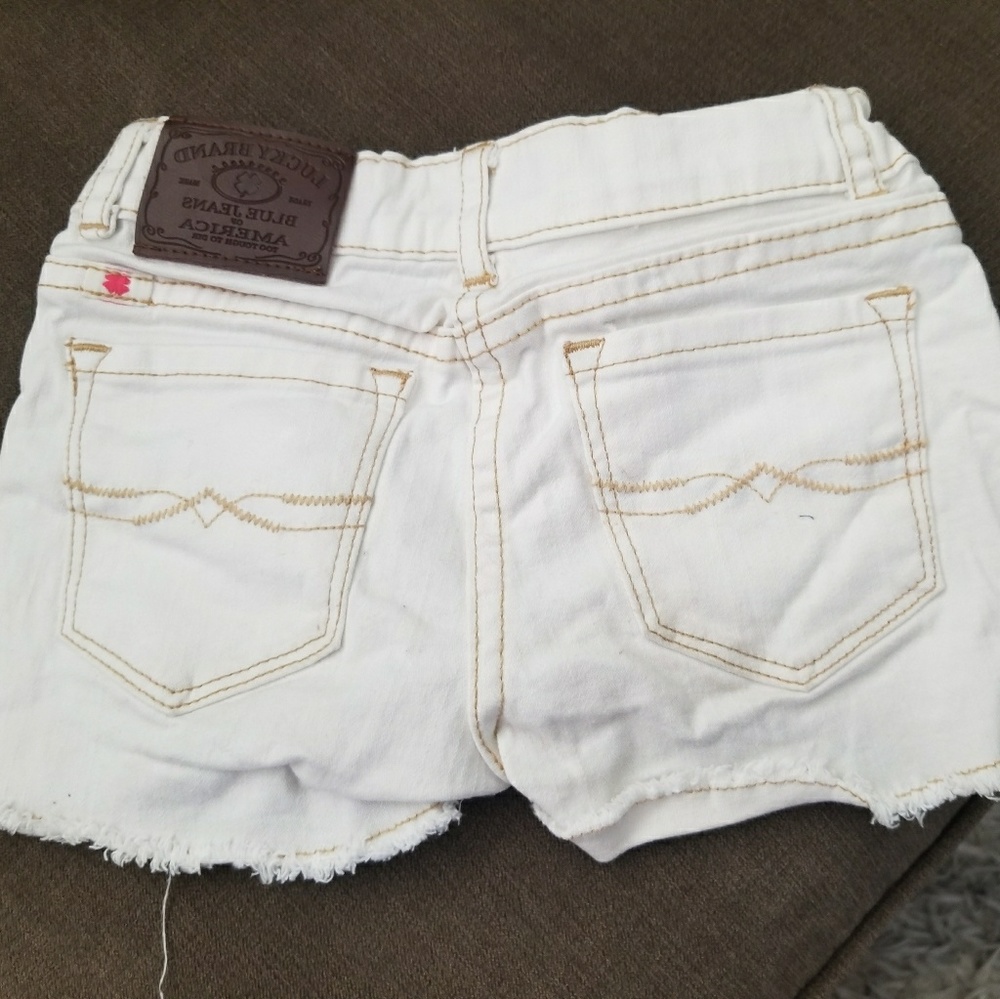 Lucky Brand girls jean shorts, white